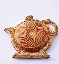 Galette Des Rois shaped like a teapot