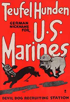 Old Marines Devil Dogs Recruiting Poster