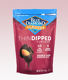 Package Of Blue Diamond Chocolate Dipped Almonds