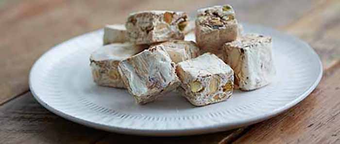 A Plate Of Torrone (Nougat) Squares