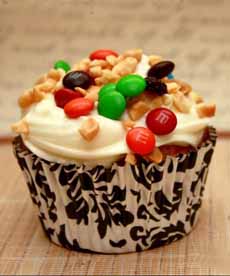 Trail Mix Topping On A Cupcake