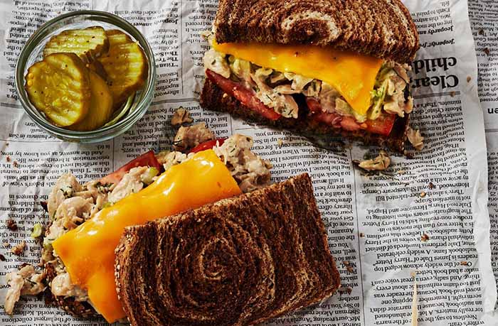 Tuna Melt Sandwich With Cheddar Cheese