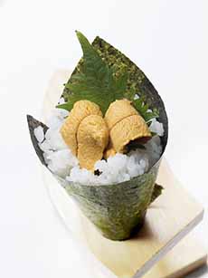 Uni Shiso Hand Roll