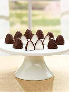 A Plate Of Vanilla Cream-Filled Chocolates