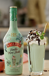 Baileys Vanilla Mint Milkshake Bottle & Shake Recipe