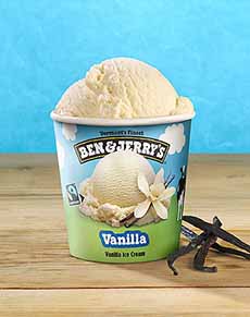 A pint of Ben & Jerry's Vanilla ice cream