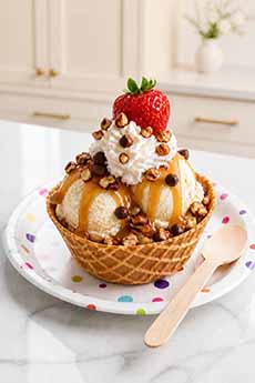 Sundae In A Waffle Cup