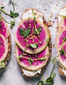 Vegetable Butterbrot With Radish & Pea Tendrils