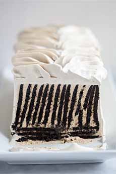 Icebox cake made with chocolate wafers